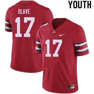 NCAA Ohio State Buckeyes Youth #17 Chris Olave Red Nike Football College Jersey MPS1045DO